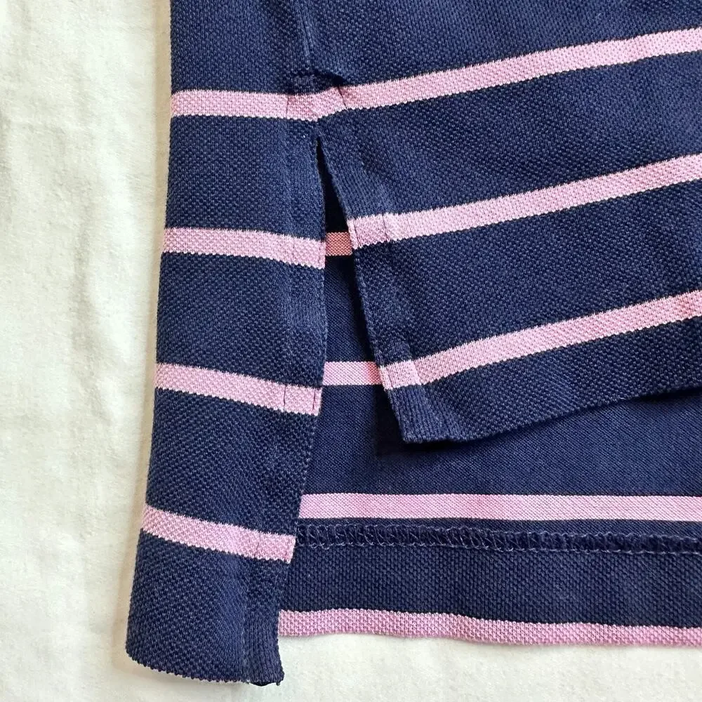 RLX Ralph Lauren Golf Polo‎ Men’s Large Striped Pink Blue Moisture Wicking